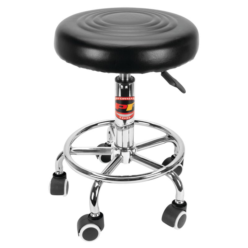 Performance Tool W85027 Adjustable (19 - 24 Inch) Pneumatic Rolling Bar Stool, 250 Lbs Capacity - Image 2